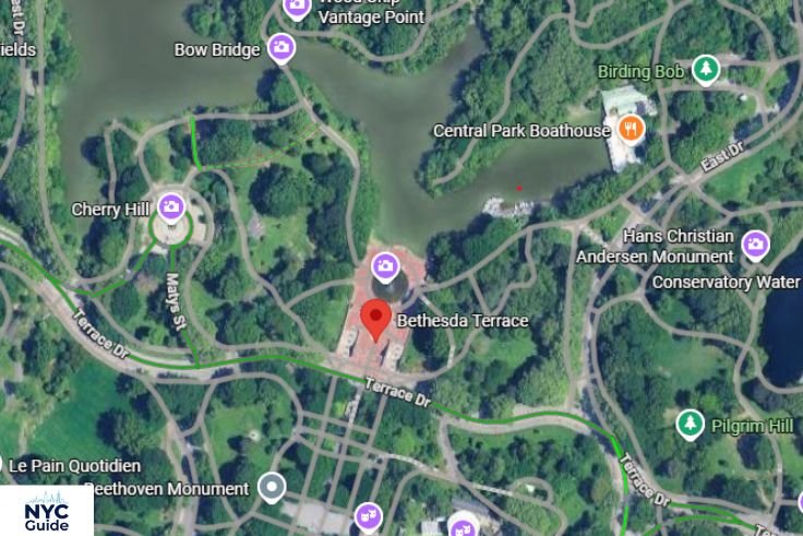 Map view showing terrace in park