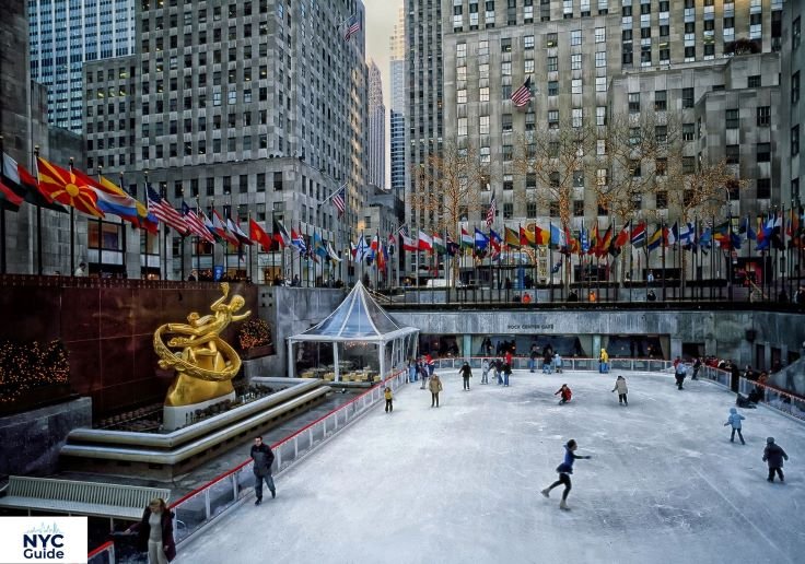 Bryant Park Winter Village ice skating rink with holiday market stalls