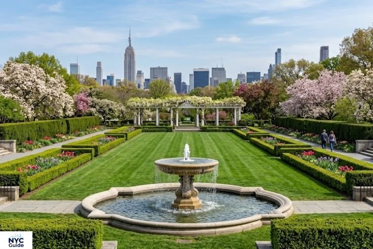 Center fountain in Conservatory Garden Italian-style section