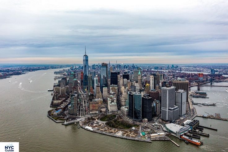 Manhattan NYC attractions skyline view with famous landmarks