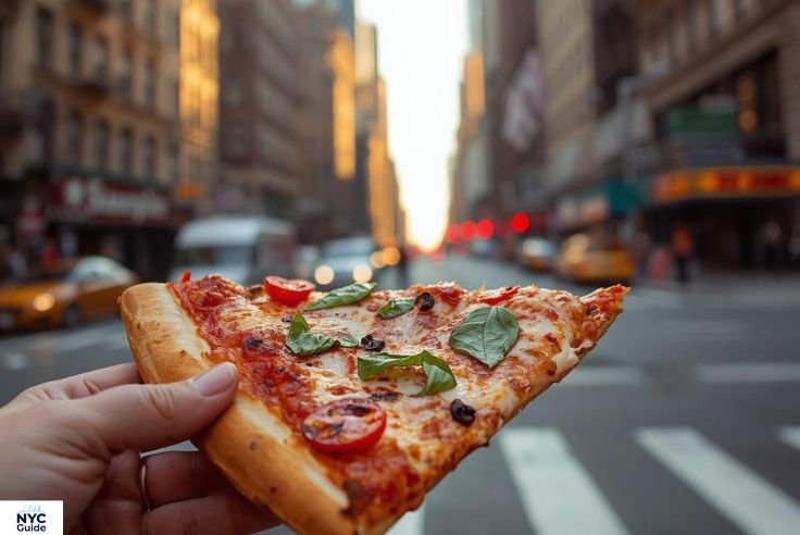 New York pizza slice famous NYC food
