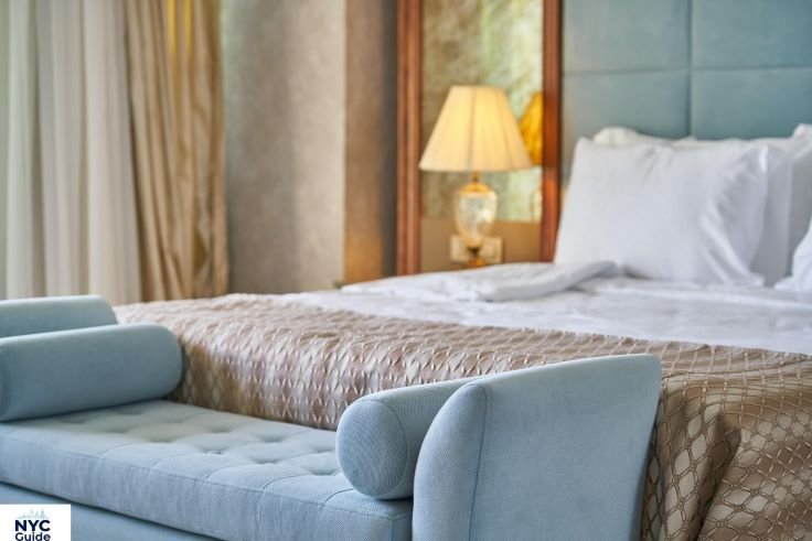 Modern guest room at Park Central Hotel New York with city views