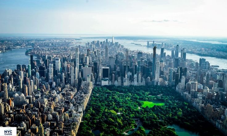 Central Park Bow Bridge scenic view in New York City