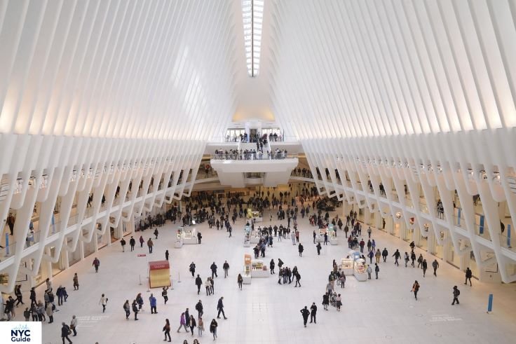 Interior architecture of the Oculus in New York City