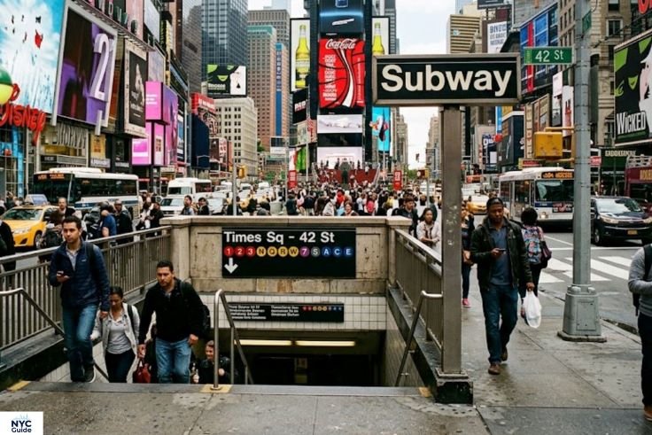 Times Square 42nd Street subway station near Four Times Square