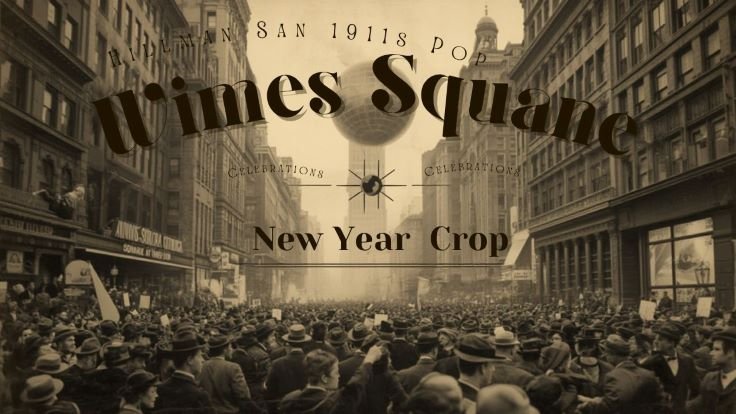 Original Times Square ball drop in 1907 historical image