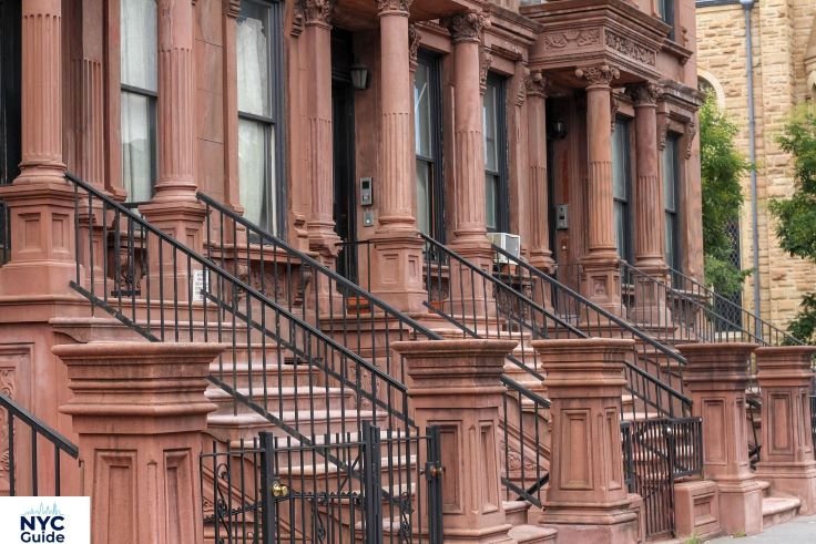 Classic brownstone buildings in Upper East Side Manhattan