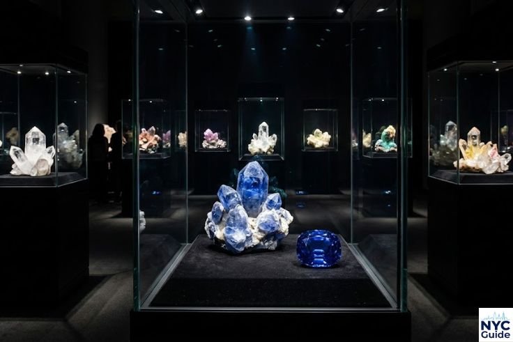 Gemstones and minerals display at American Museum of Natural History
