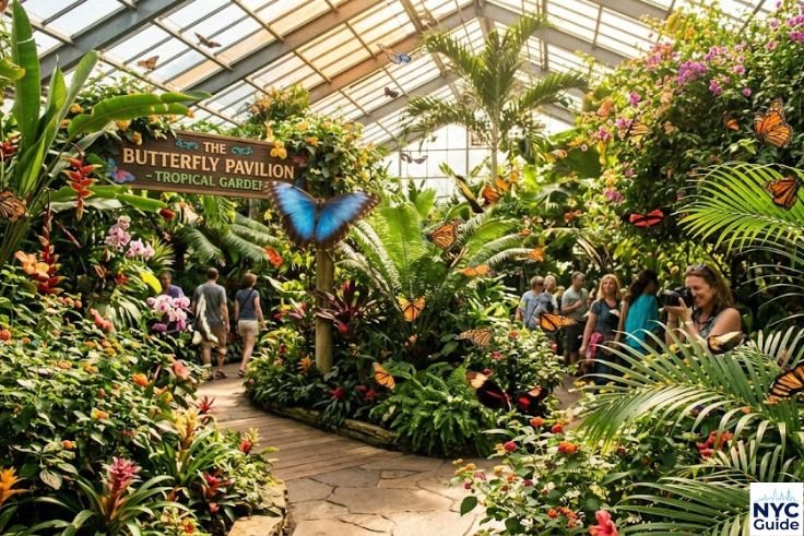 Butterflies inside AMNH Butterfly Conservatory NYC