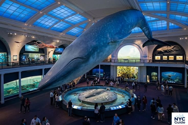 Blue whale in Milstein Hall at American Museum of Natural History NYC