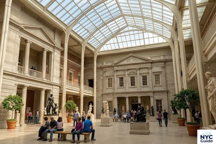 The American Wing courtyard inside the Metropolitan Museum of Art