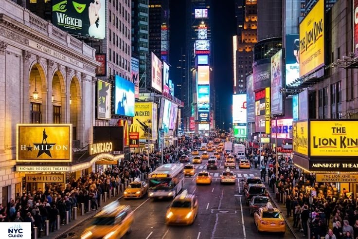 Broadway theater district in Manhattan