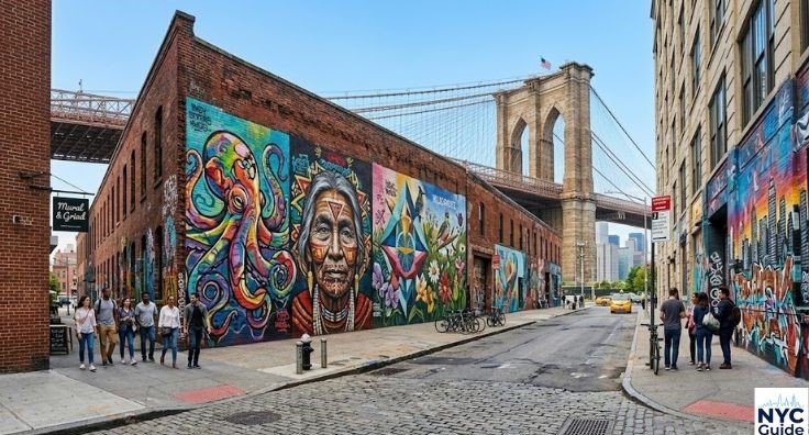 DUMBO Walls street art murals in Brooklyn