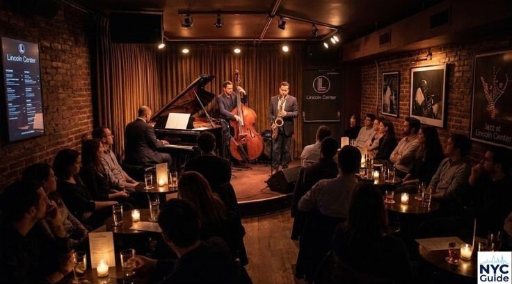 Live jazz performance at Lincoln Center underground venue