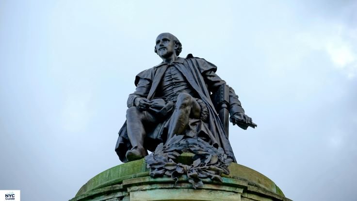 William Shakespeare statue on Literary Walk in Central Park