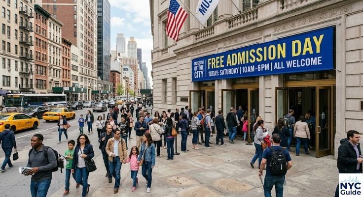 free museum entrance sign New York City