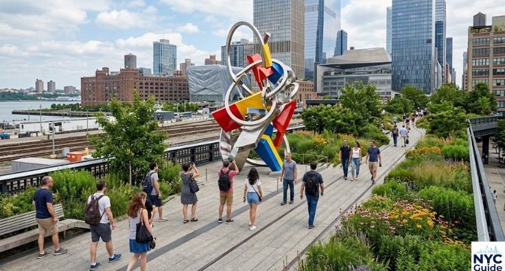 Art installation sculpture on High Line Park NYC