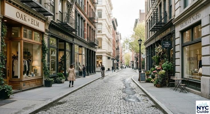 noho nyc boutique shopping street quiet morning