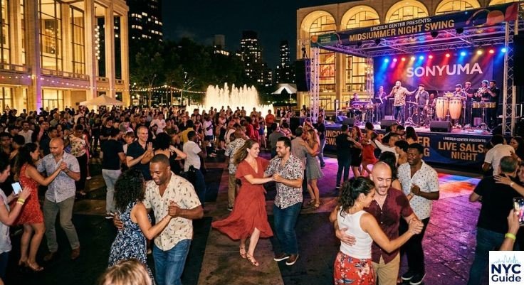Salsa dance party at Lincoln Center Summer for the City NYC